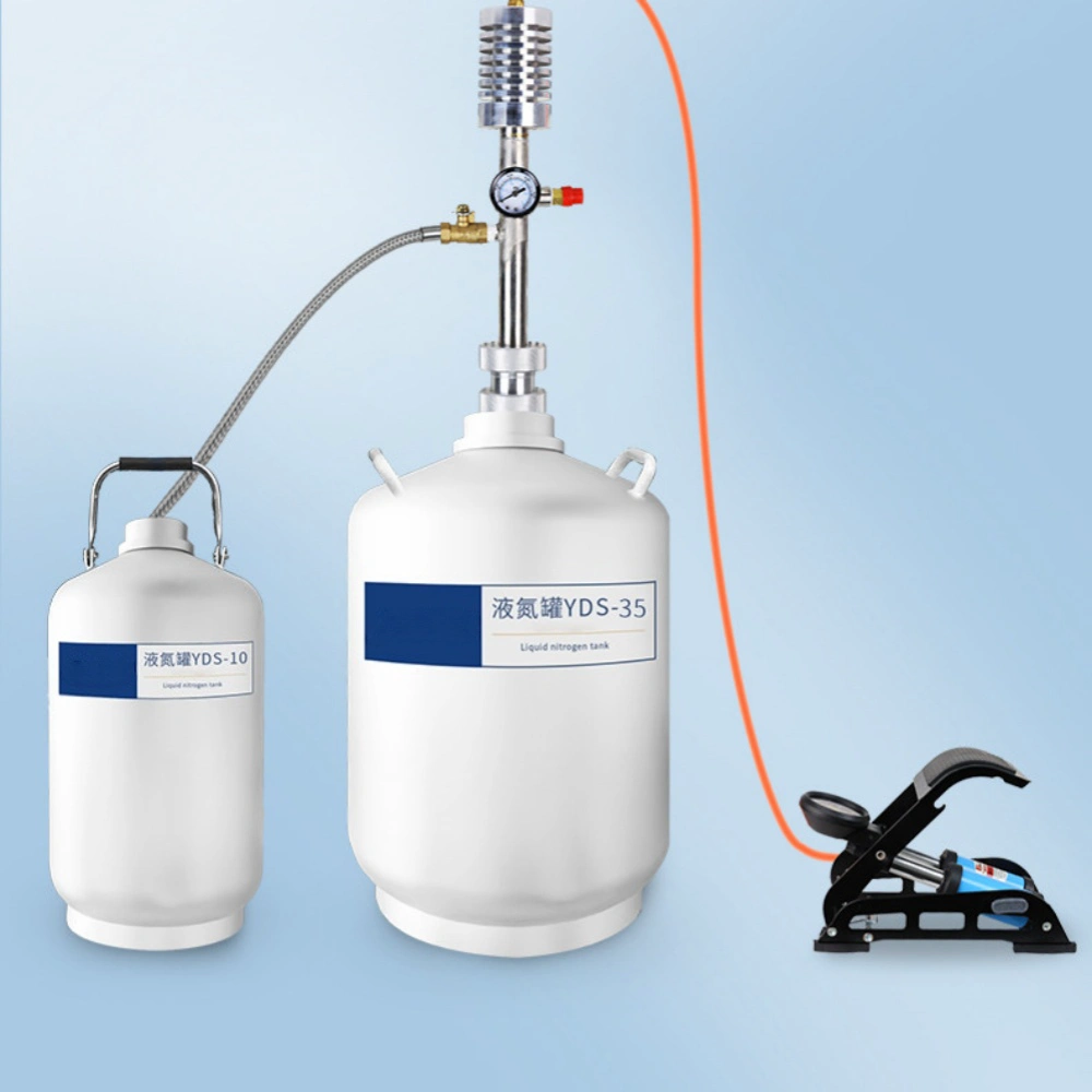 The liquid nitrogen pump is connected to the liquid nitrogen tank.