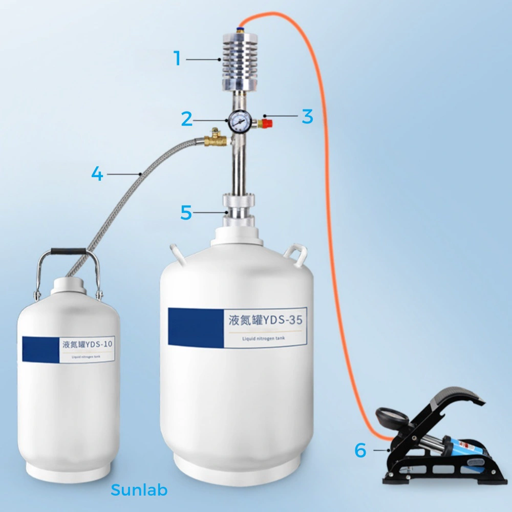 The liquid nitrogen pump is connected to the liquid nitrogen tank.4