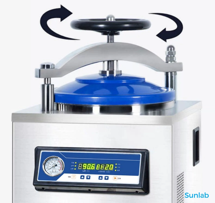 Hand wheel type cover opening structure-Vertical pressure steam sterilizer
