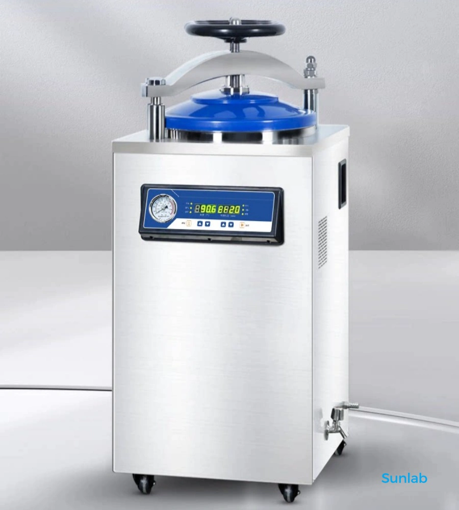laboratory vertical autoclave on the laboratory table